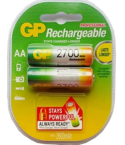 Аккумулятор бытовой GP R6 AA BL2 NI-MH 2700mAh в пластиковой упаковке (2/20/200)