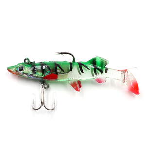 N-BEPI-10004, Приманка оснащенная 2шт Namazu PVC Pike, L-100 мм, 17 г, цвет 04