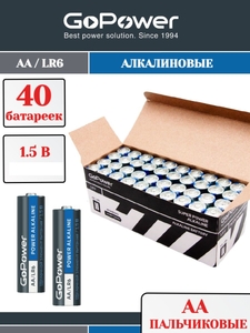LR6 GoPower щелочная AA Alkaline 1.5V (40/800)