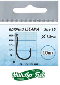 Крючки для ТОЛСТОЛОБИКА 10шт, Iseama №15 (5/100)