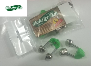 Бубенчик Maksler Fish, двойной, прищепка, под светлячок (цена за 1уп.= 5шт)
