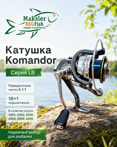 Катушка Komandor 5.5:1, 10+1 подшип., LB5000