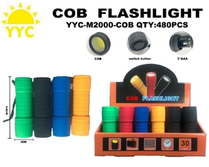 Фонарик ручной на батарейках 3хААА, COB LED YYC-M2000 (6/24)