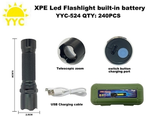 Фонарь ручной аккумуляторный YYC-524 (шнур USB  в комплекте) (60)