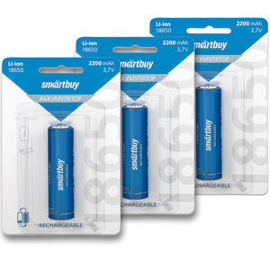 Аккумулятор Li-ion Smartbuy 18650 BL1 2200mAh (1/10/100)