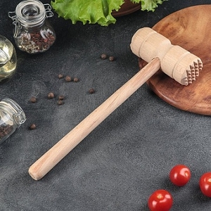 Молоток отбивной  для мяса большой деревянный, бук 30см (2)