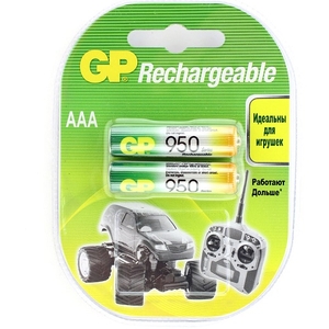 Аккумулятор бытовой GP R03 AAA BL2 NI-MH 950mAh в пластиковой упаковке (2/20)