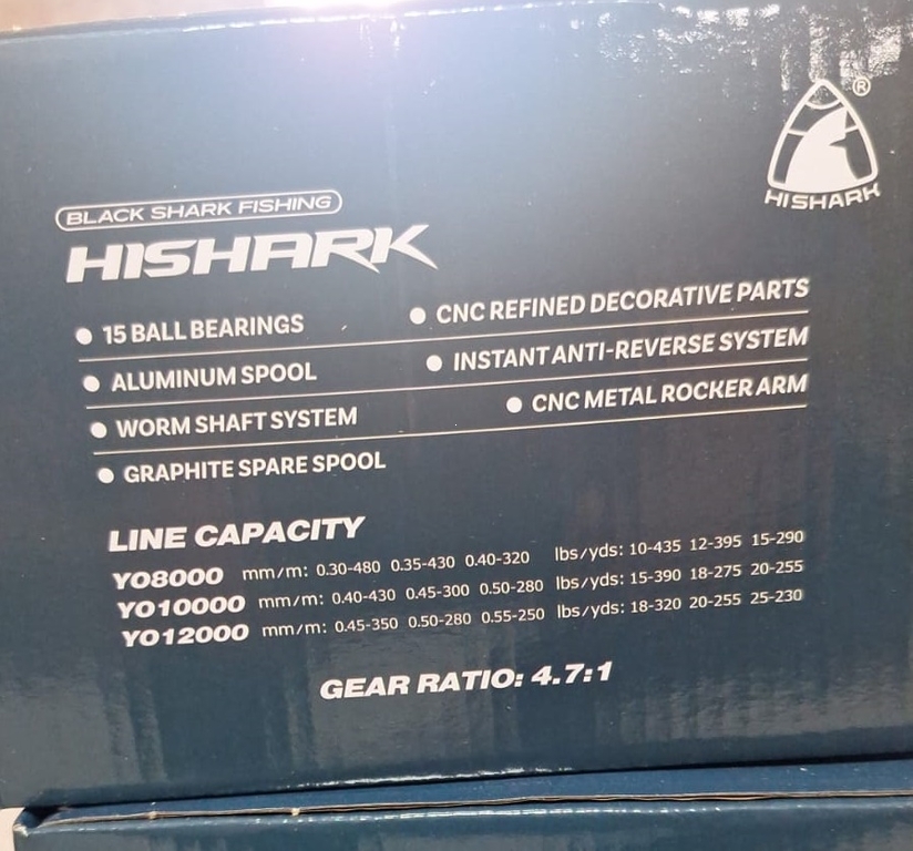 Катушка силовая hiShark 10000, 15 подшипников, 4.7:1