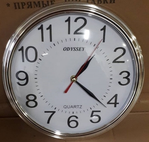 Часы настенные пластик, d=30см, серебро, арт. 2092-сер