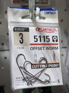 Крючки OWNER Offset worm 5 шт, 5115 №3 (10)
