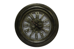 Часы пластик настенные круглые, резной циферблат, d=50см, арт. 00705  