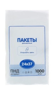 Пакеты ПНД фасовочные дисп. 24*37см, 8мкм, 970гр (10)