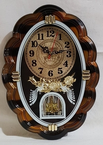 Часы настенные с маятником, овал, 32х25см (8405)