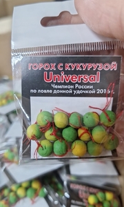 Мини бойлы оснащенные нить, 15шт, 6мм. горох + кукуруза (5/25)