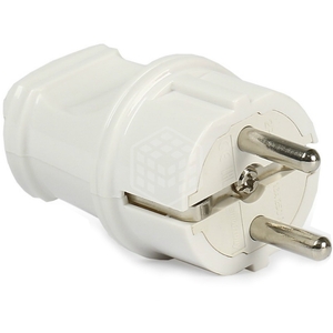 Вилка Smartbuy прямая с заземлением белая 16А 250В (SBE-16-P01-w) (5/50/600)