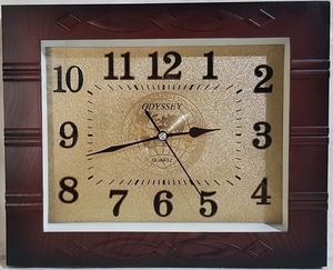 Часы настенные пластик, 32х25см (9027D-BR)