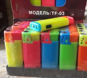 Зажигалки "Oney" TF-03, турбо, фонарь, Неон (50/1000)