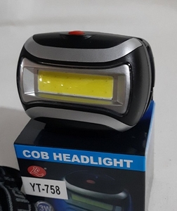 Фонарик налобный на батарейках 3хАА, COB LED, 3W, 758 (24)