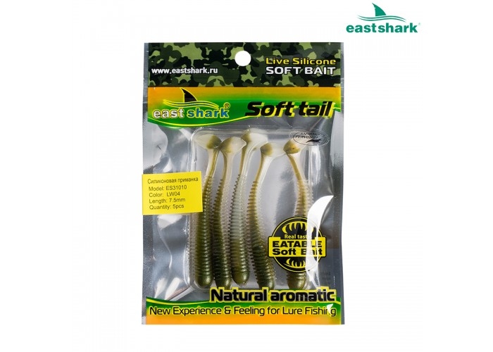 Силиконовая приманка ES31010 75 мм color: LW04 (кратно 5шт)