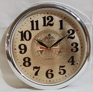 Часы настенные пластик, D=30 см, серебро (2095)
