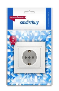 Розетка Smartbuy 1 местн., внутренняя, 16А, заземл., белая, Венера (SBE-01w-16-S1-Z-c) 43220