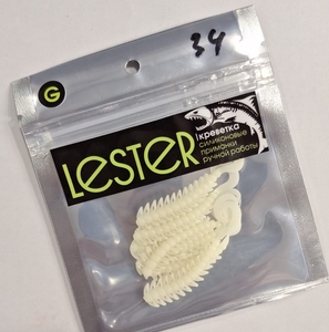 Cиликоновая приманка LESTER 6шт, 6см, червь, #34