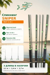 Спиннинг SNIPER, 2х част., 3-15гр, S902L, 2,70м