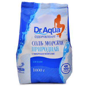 Соль морская природная для ванн с микроэлементами 1000г. Dr.Aqua (1/16)
