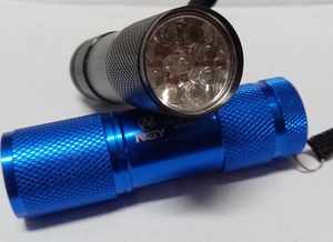 фонарик на батарейках 9LED, металл, 3хААА, 623 (24)