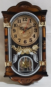 Часы настенные с маятником, овал, 35х20см (8406)