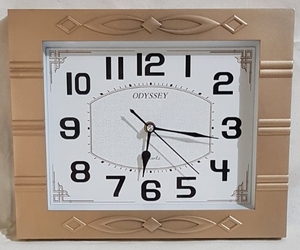 Часы настенные пластик, 32х25 см (9027-G)