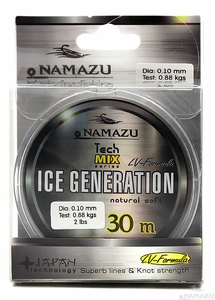 NIG30-0,14, Леска Namazu "Ice Generation", L-30 м, d-0,14 мм, test-1,72 кг, прозрачная (1/10/400)