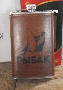 Фляга, кожа, 10 OZ, 10X
