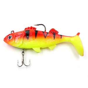 N-BEP-10008, Приманка оснащенная 2шт Namazu PVC Perch, L-100 мм, 40 г, цвет 08