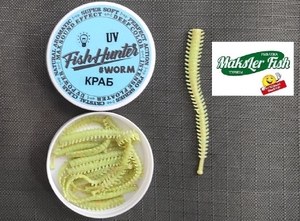Силикон WORM (в упаковке 10шт) молочно-зел ядов.