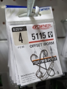 Крючки OWNER Offset worm 5 шт, 5115 №4 (10)