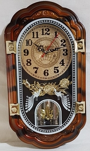 Часы настенные с маятником, овал, 35х20см (8407)