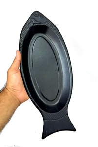 Блюдо - жаровня 40см, рабоч. 28см, металл Рыба, для огня и печи, арт.3604