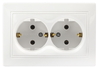 Розетка Smartbuy 2 местн., внутренняя, 16А, заземл., белая, Венера (SBE-01w-16-S2-Z-c) 43268