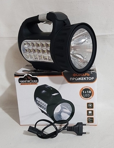 Фонарь аккум., 1LED, бок18 SMD, резинопластик, 198-041 (36)