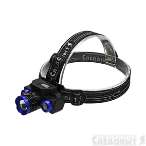 Фонарь налобный "СИБИРСКИЙ СЛЕДОПЫТ-Люкс", 1 LED + 2 COB, zoom, аккум. 220В, USB, PF-PFL-HL32