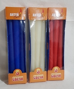 Свеча античная, коробка 3шт. микс 5050634 (16)