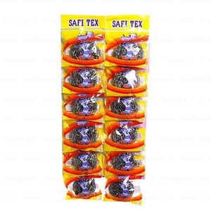 Губка Safi Tex из нержавеющей стружки, 20гр, 12шт на листе (12/720)