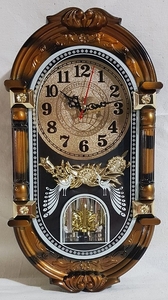 Часы настенные с маятником, овал,35х20см (8408)