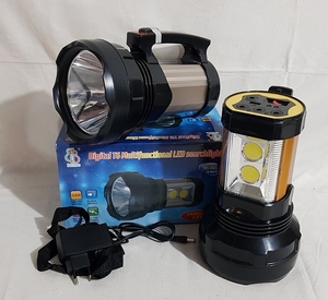 Фонарик аккумуляторный ручной (прожектор) 2х5W + 10W + POWER BANK, Вb-003