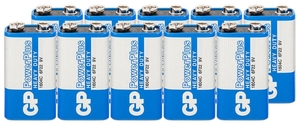 6F22 GP PowerPlus 1604, крона солевая, 9V, синяя (10/500)