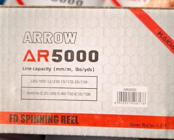 Катушка Kaida Arrow с леской, 8+1 подш., 5.2:1, AR5000