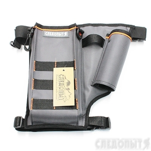 PF-BPO-05, Сумка рыболовная поясная "СЛЕДОПЫТ" Fishing Pocket Hip, 30х22х6 см, цв. серый + 1 коробка