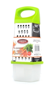 Терка 6 гранная нерж сталь, с контейнером 24см Vertex 1119-VS (24/12)