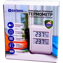 Oxion цифровой термометр комнатный/уличный Oxion OTM104 с проводным датчиком, белый